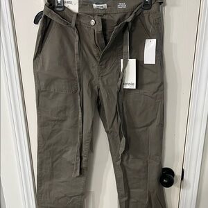 Kensie THE ALLIE  high rise slim straight crop Green